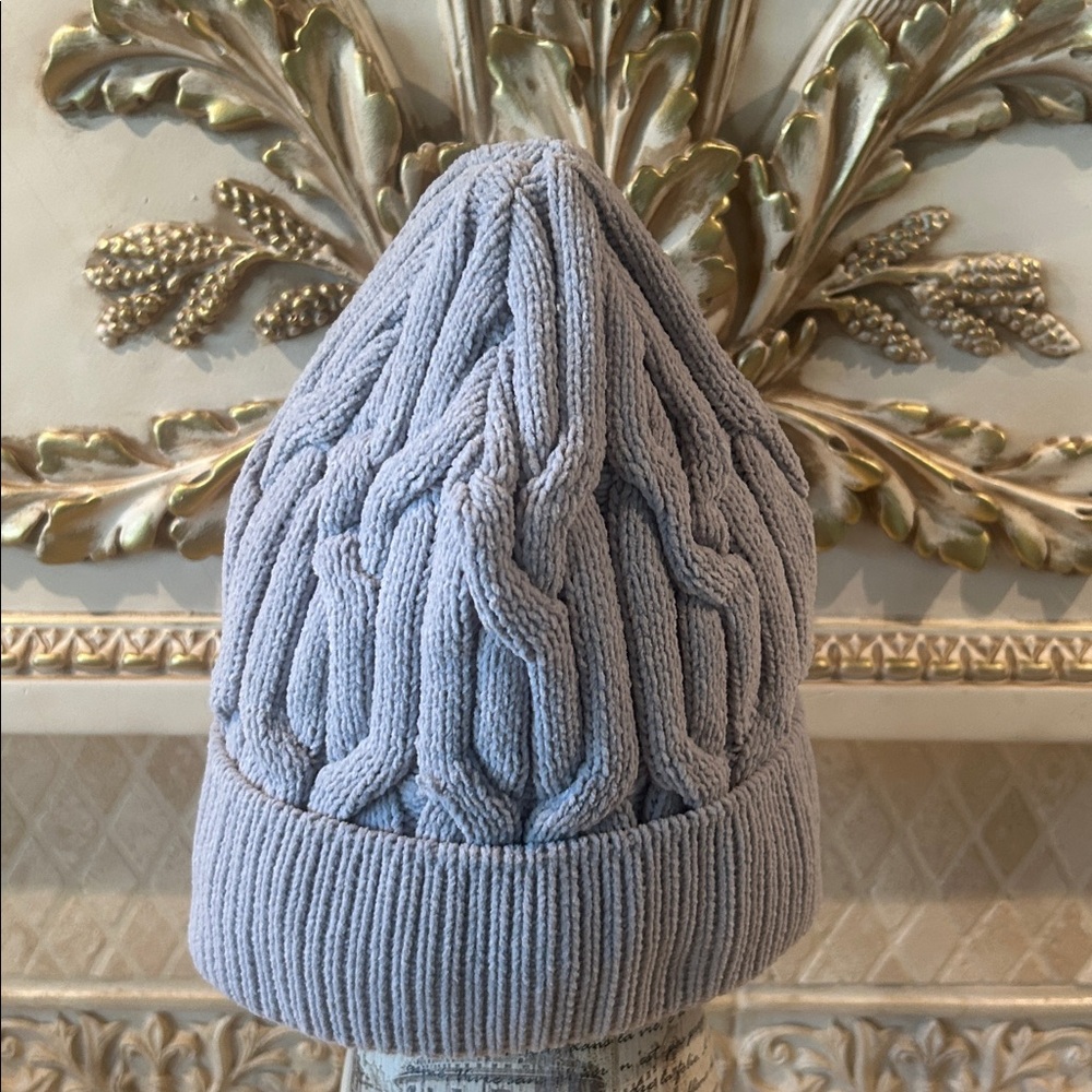 NWT Rachel Zoe Cozy Cable Knit Beanie in Grey OS